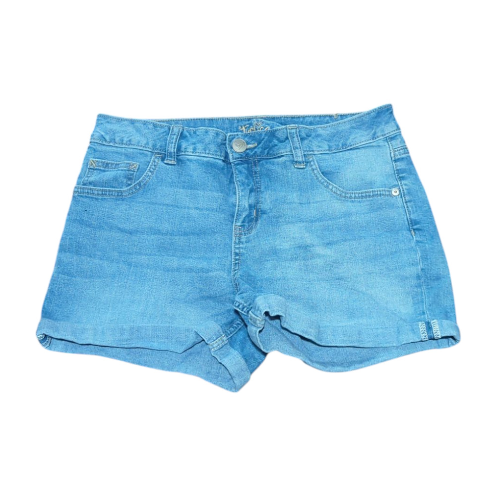 JUSTICE 14 PLUS Distressed Denim Jean Shorts with Roll Up Cuffs